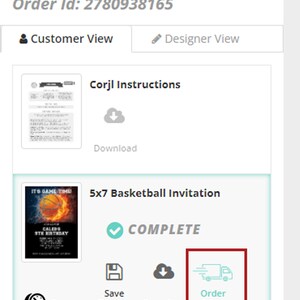 May include: Screenshot of a website interface with the text "MomNeedsCoffee" and "Order Prints." The interface displays a basketball invitation and instructions for ordering prints. The text "5x7 Basketball Invitation" is visible.