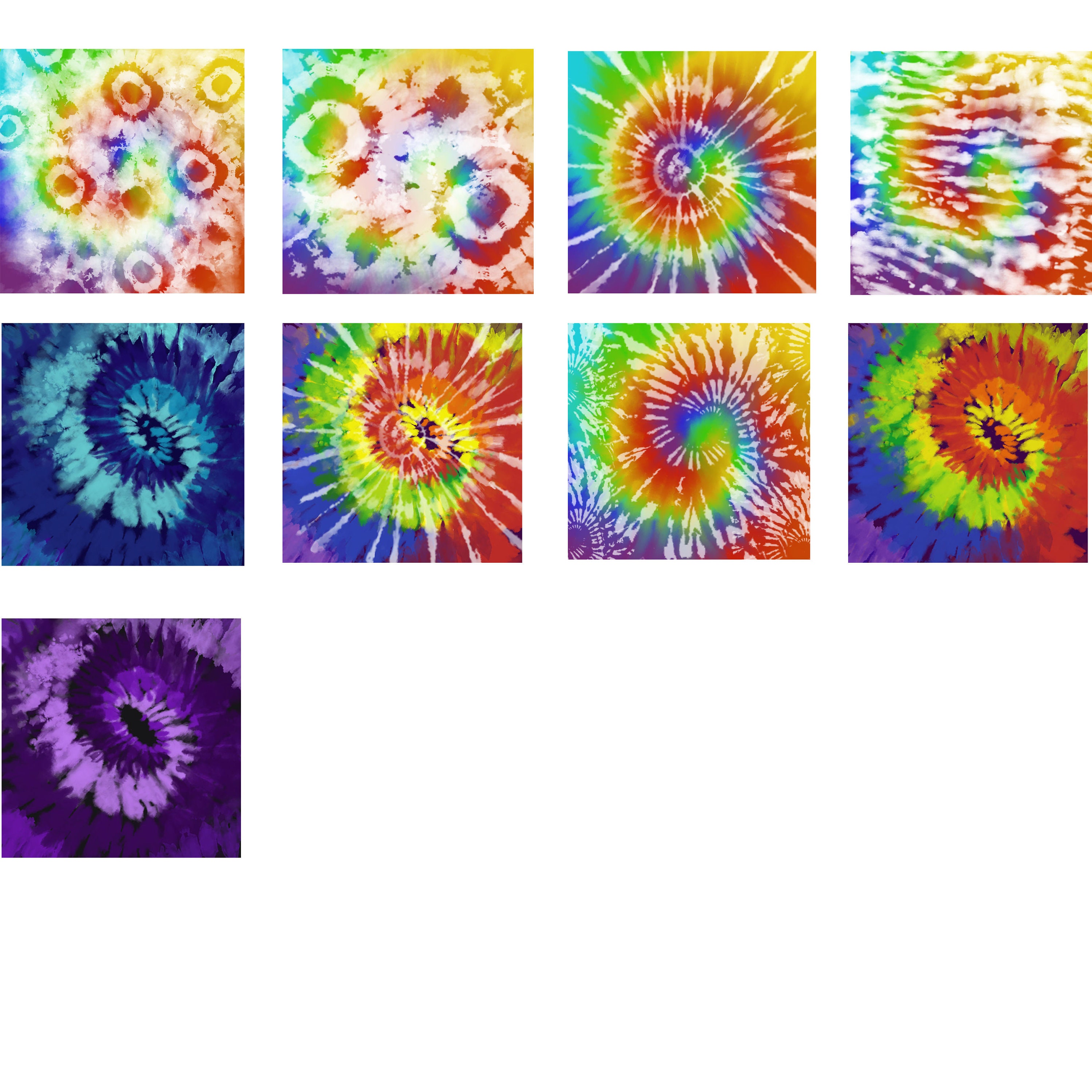 48 Tie dye Digital Paper Rainbow TIE DYE Papers Tiedye Digital Etsy