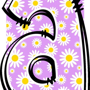 Daisy Alphabet Doodle Font Letters Floral PNG Summer Spring Sublimation ...