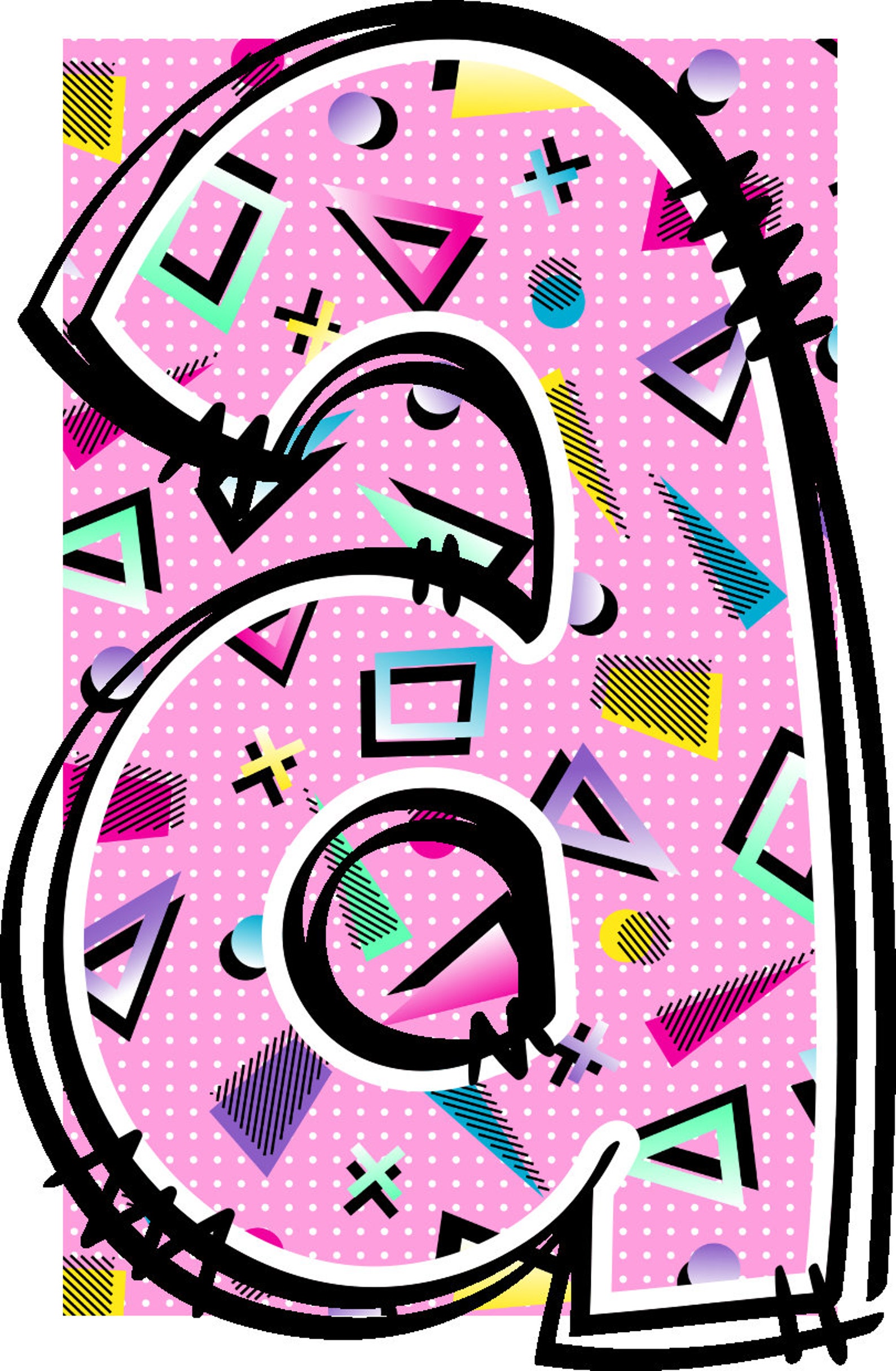 80s Alphabet Doodle Font 90s Letters Retro Numbers PNG Eighties Alpha ...