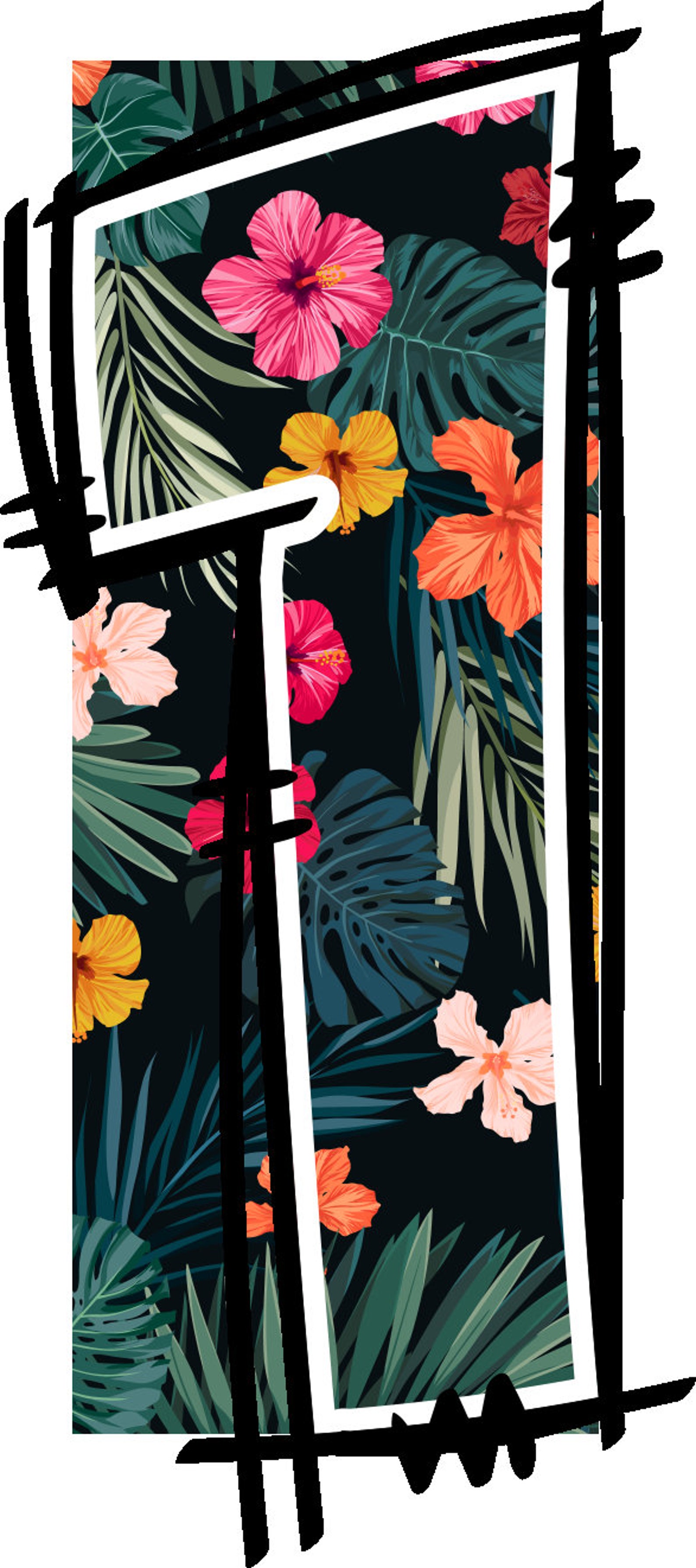 Summer Alphabet Doodle Font Letters Hawaiian Numbers PNG Tropical ...