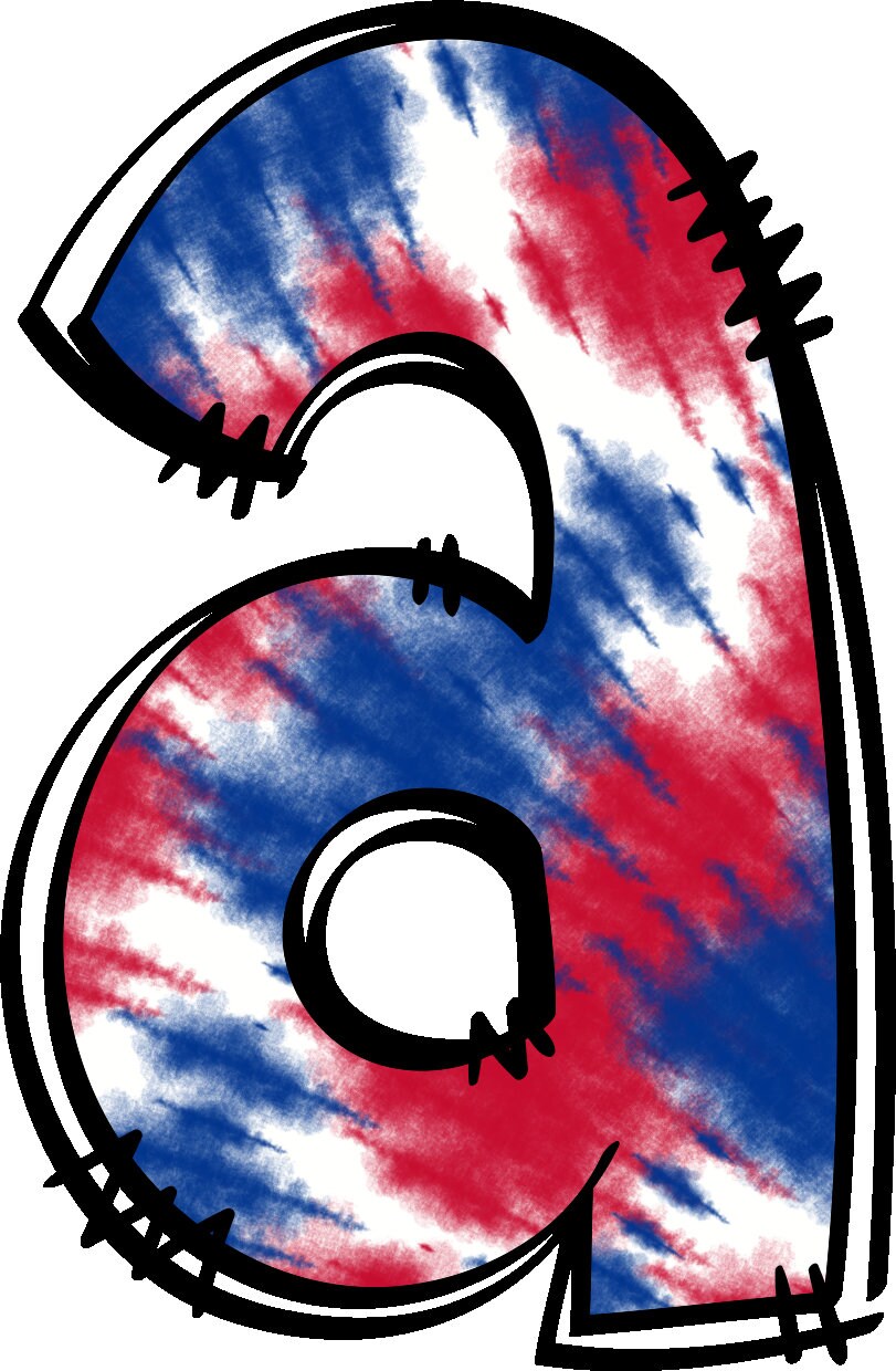 Red White and Blue Tie Dye Alphabet Doodle Font Letters Tiedye Numbers ...