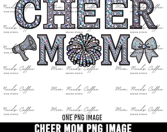 Cheer Mom png, Cheer png, Football PNG, Print File, Sublimation Design, Sports png, Digital Download, Rhinestone Lettering PNG,