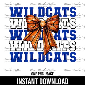 Wildcats Team Sublimation Design, Basketball Team, School Spirit, Coquette Bows PNG, Wildcats transfer, Gameday Sublimation, Sports PNG