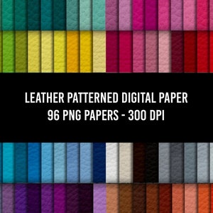 96 Leather Digital Paper, Leather, Leather Digital Backgrounds, Sublimation Instant Download Scrapbooking Papers Commercial Use,