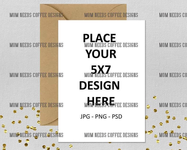 Greeting Card Mockup 5x7 PSD PNG JPEG Invitation Mockup Psd Mockup Instant Download White Envelope Mockup