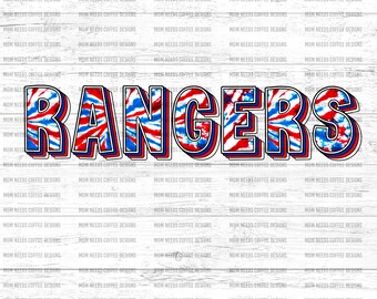 Rangers PNG, Tie-Dye rosso e blu, Spirito scolastico (Download digitale)