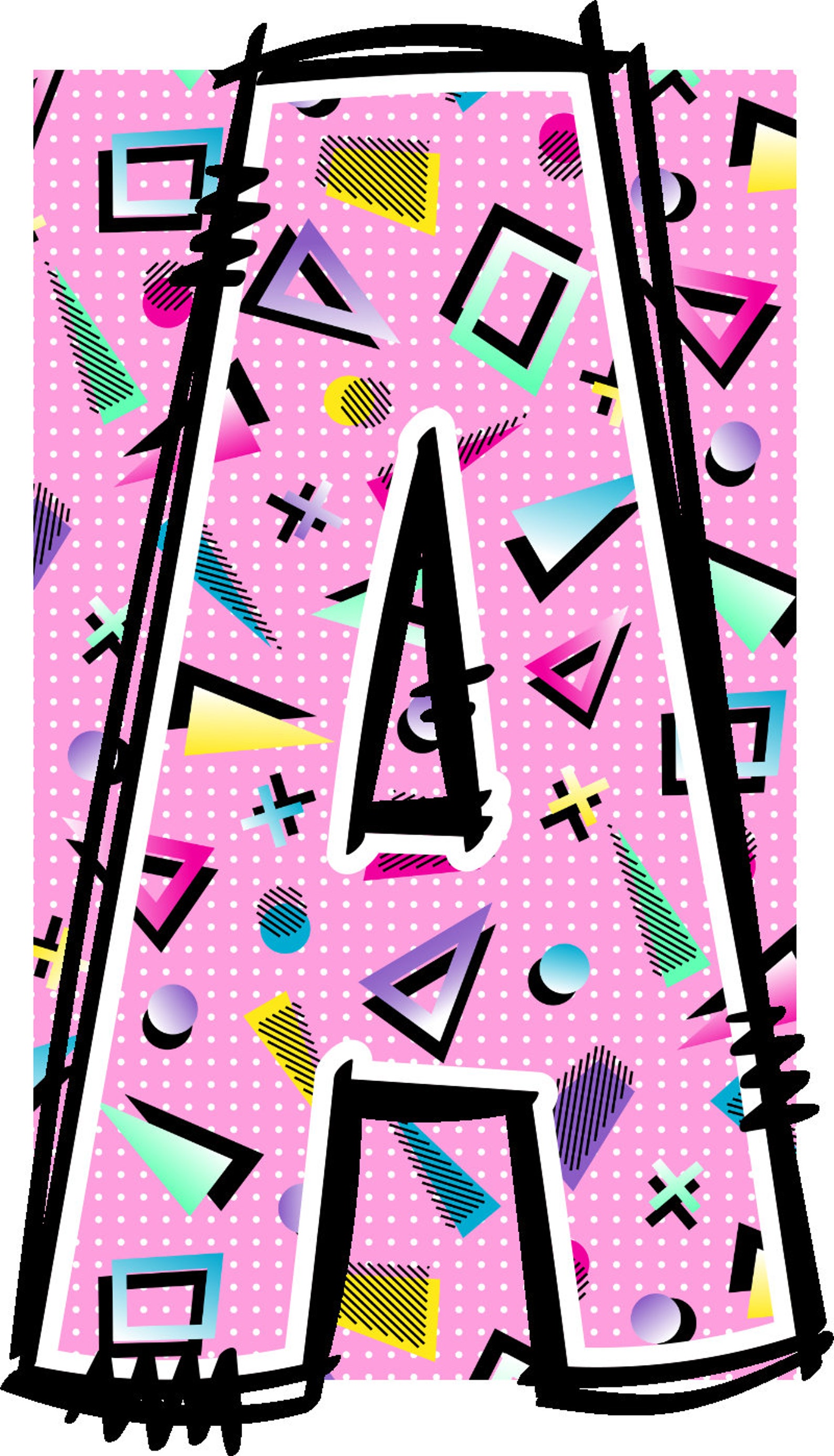80s Alphabet Doodle Font 90s Letters Retro Numbers PNG Eighties Alpha ...