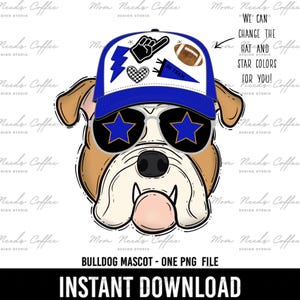 Bulldogs PNG, Transfer, Mascot, Digital Download PNG, Trucker Hat, Purple and Black, School Spirit Design, Sublimation, Printable Clipart