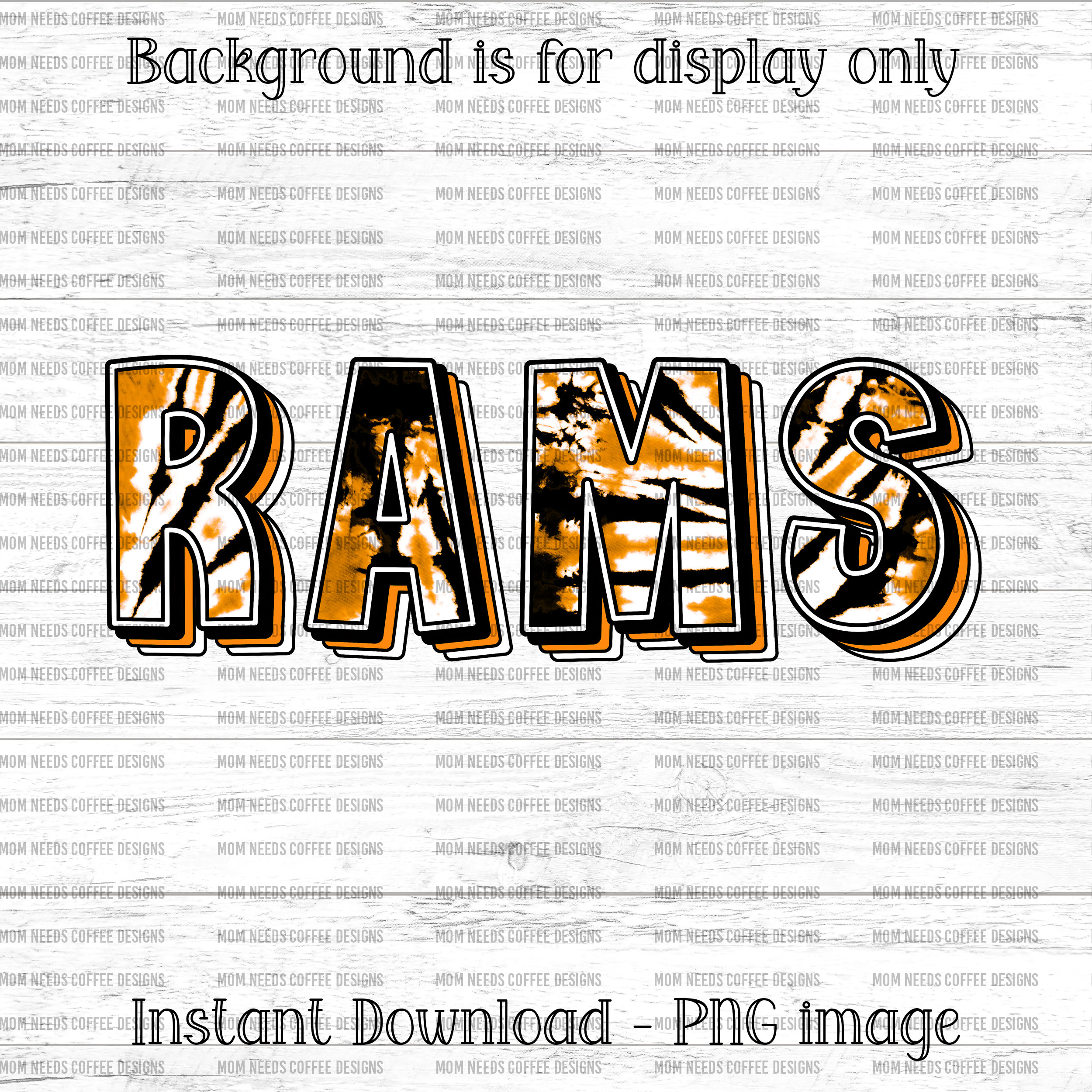 Highland Rams Printables Rams PNG Transfer Mascot Digital Download PNG, Tie-dye, Orange and ...