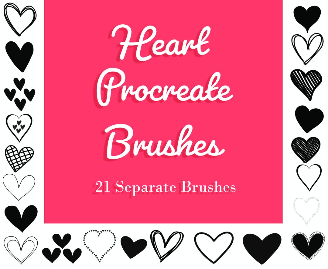 Heart Brushes for Procreate Procreate Hearts Stamps Etsy