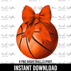 Basketball with bow PNG, Sports Sublimation, Basketball PNG, Basketball Clipart, Wildcats PNG, Sports Clipart, Sublimation Design, Orange