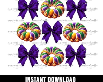 King Cake Clipart, Mardi Gras PNG, Fat Tuesday Sublimation Design, PNG Louisiana, Mardi Gras Image, King Cake png
