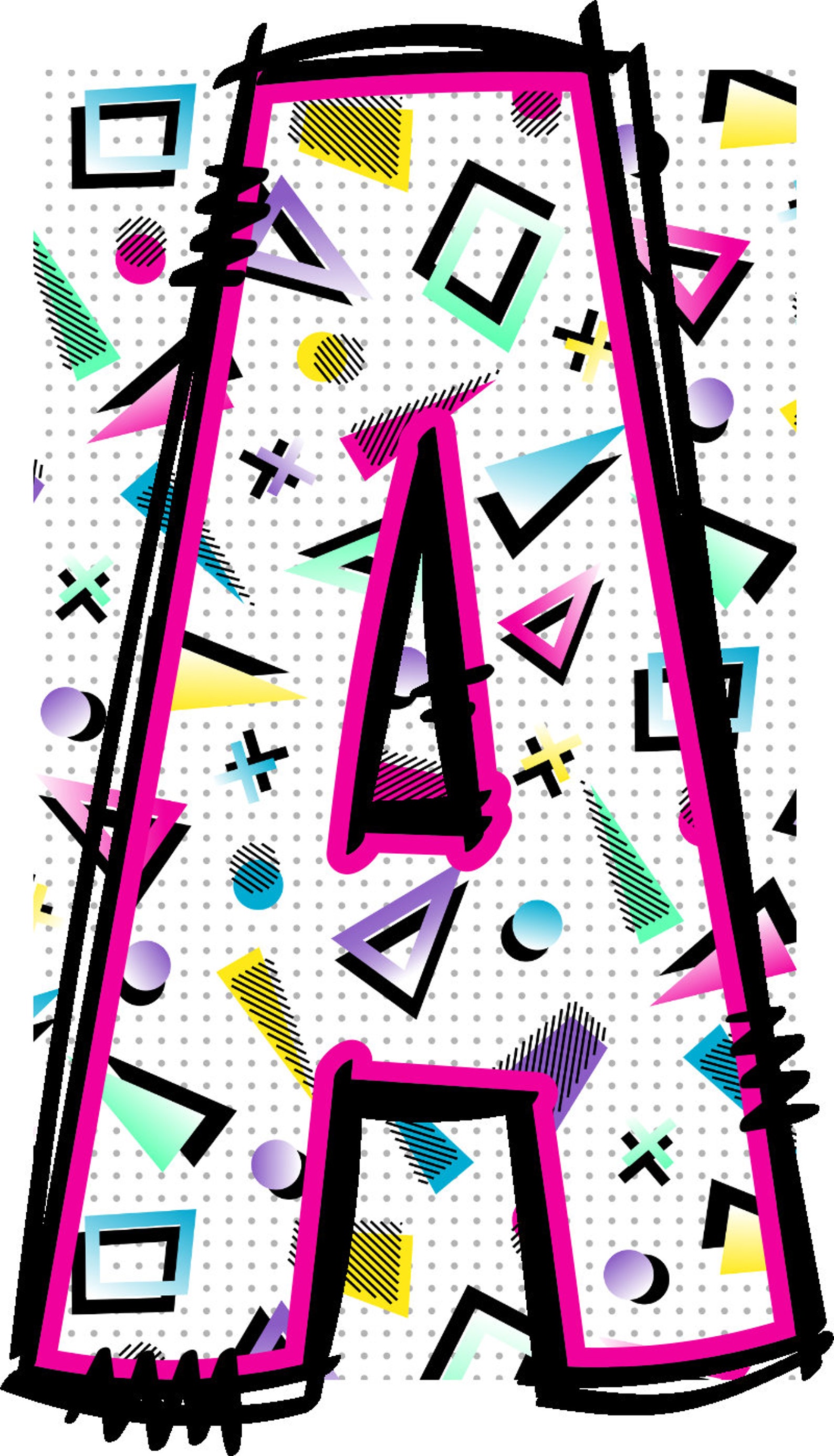 80s Alphabet Doodle Font 90s Letters Retro Numbers PNG Eighties Alpha ...