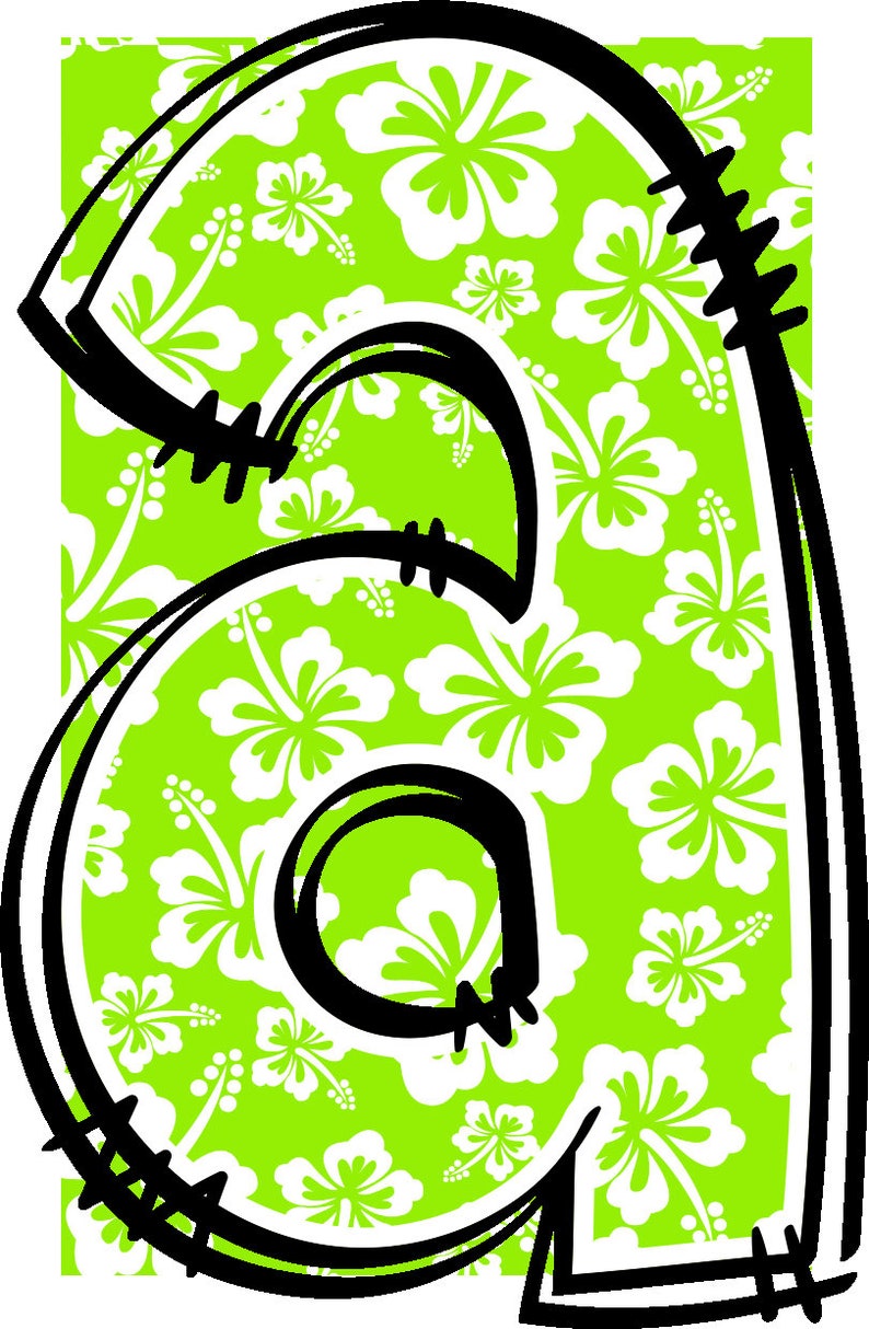 Hawaiian Alphabet Tropical Doodle Font Letters Summer Numbers PNG Font ...