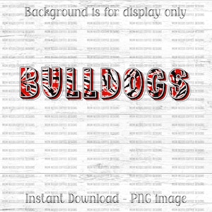 Bulldogs PNG, Transfer Mascot Digital Download PNG, Sports PNG ,Red and Black, School Spirit Design, Sublimation, Printable Clipart Transfer