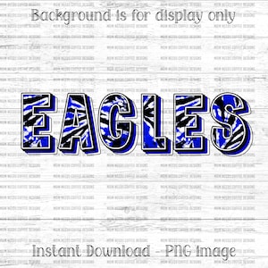 Eagles PNG Transfer Mascot Digital Download PNG Tie-dye Black and Blue School Spirit Design for Sublimation, Printable Clipart Transfer