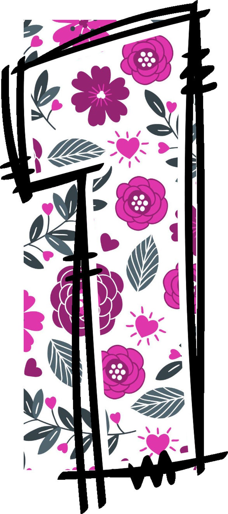 Retro Flower Alphabet Doodle Font Letters Floral Numbers PNG Font ...