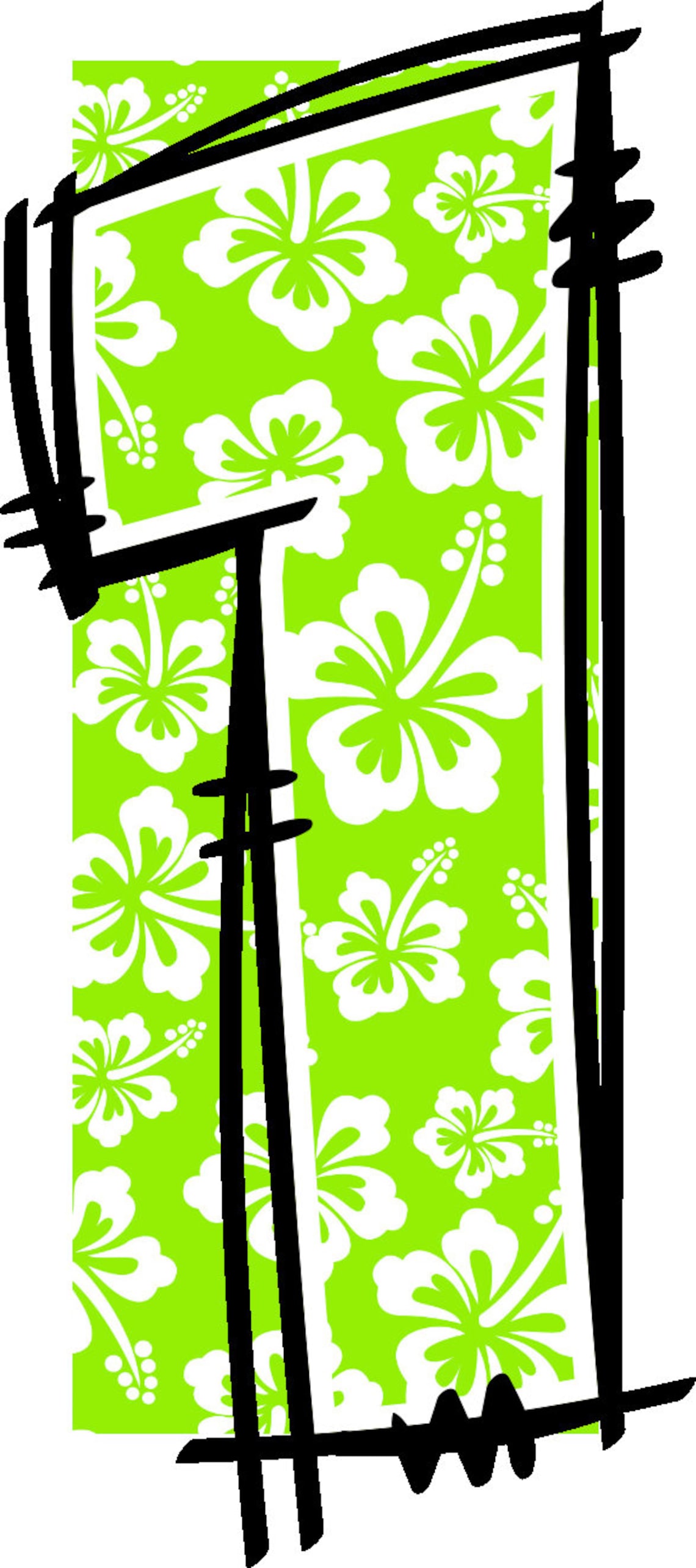 Hawaiian Alphabet Tropical Doodle Font Letters Summer Numbers PNG Font ...