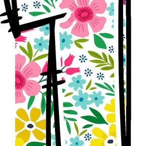 Retro Flower Alphabet Doodle Font Letters Floral Numbers PNG Font ...