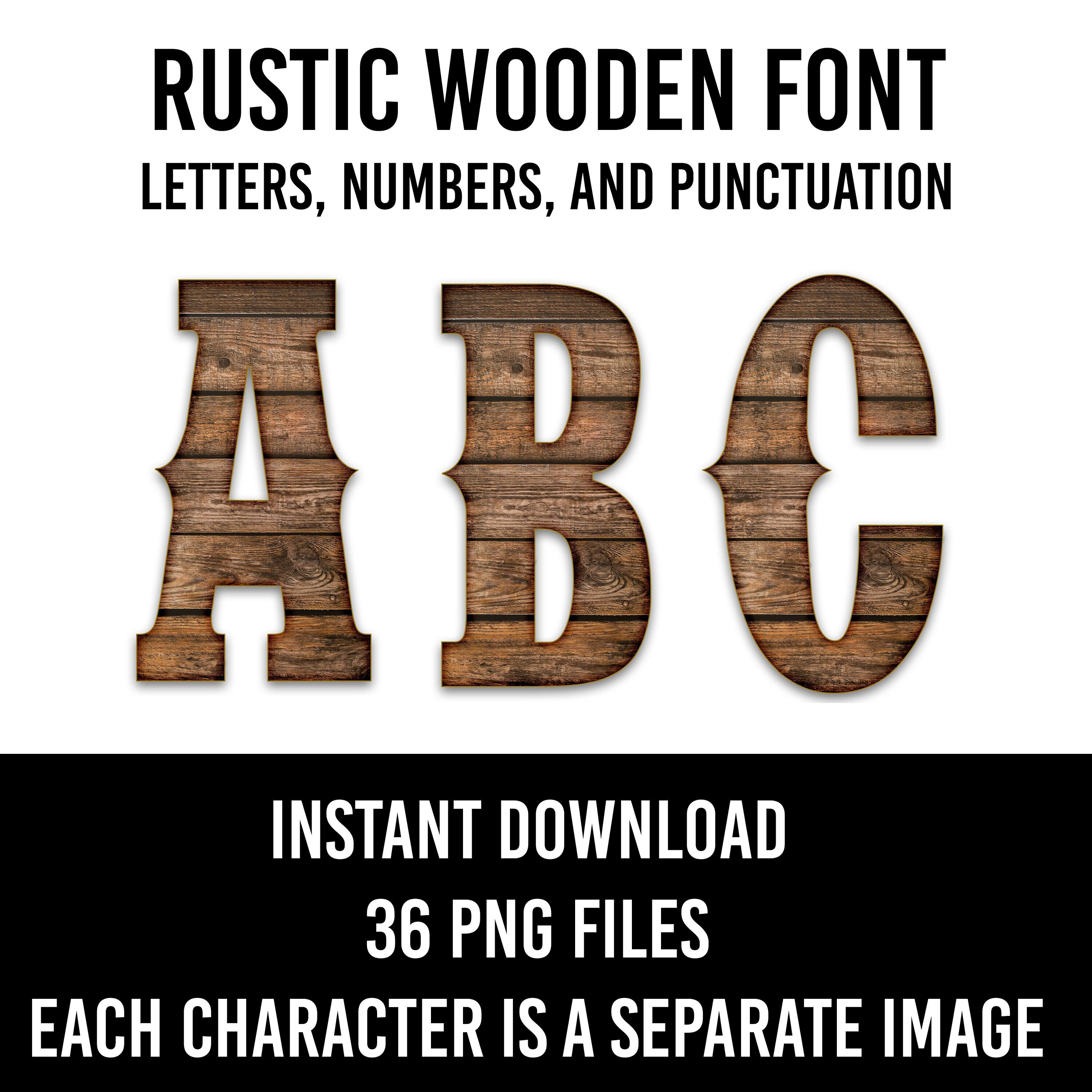 Black Antique Font Decorative Wooden Block Letters A - Z – Rustic Marlin