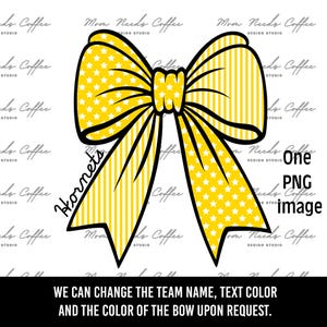 Hornets Football and Coquette Bows PNG, Hornets, Basketball, Gameday Sublimation, Team Sublimation, Sports PNG, Baseball PNG, Yellow, Black