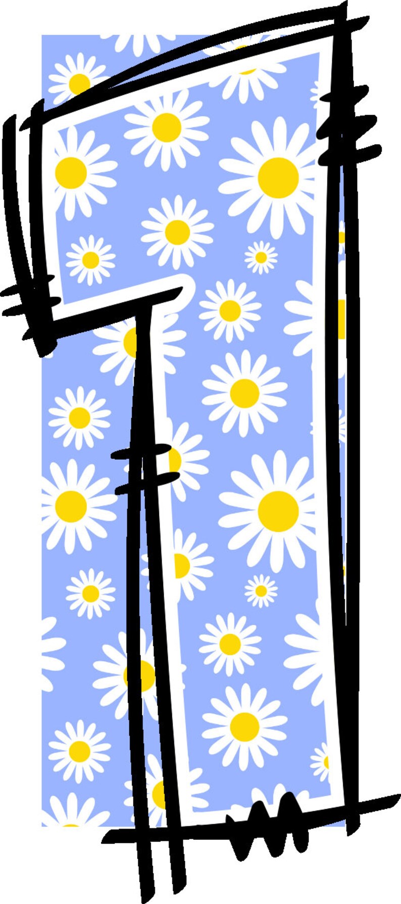 Daisy Alphabet Doodle Font Letters Floral Numbers PNG Daisy Flower ...