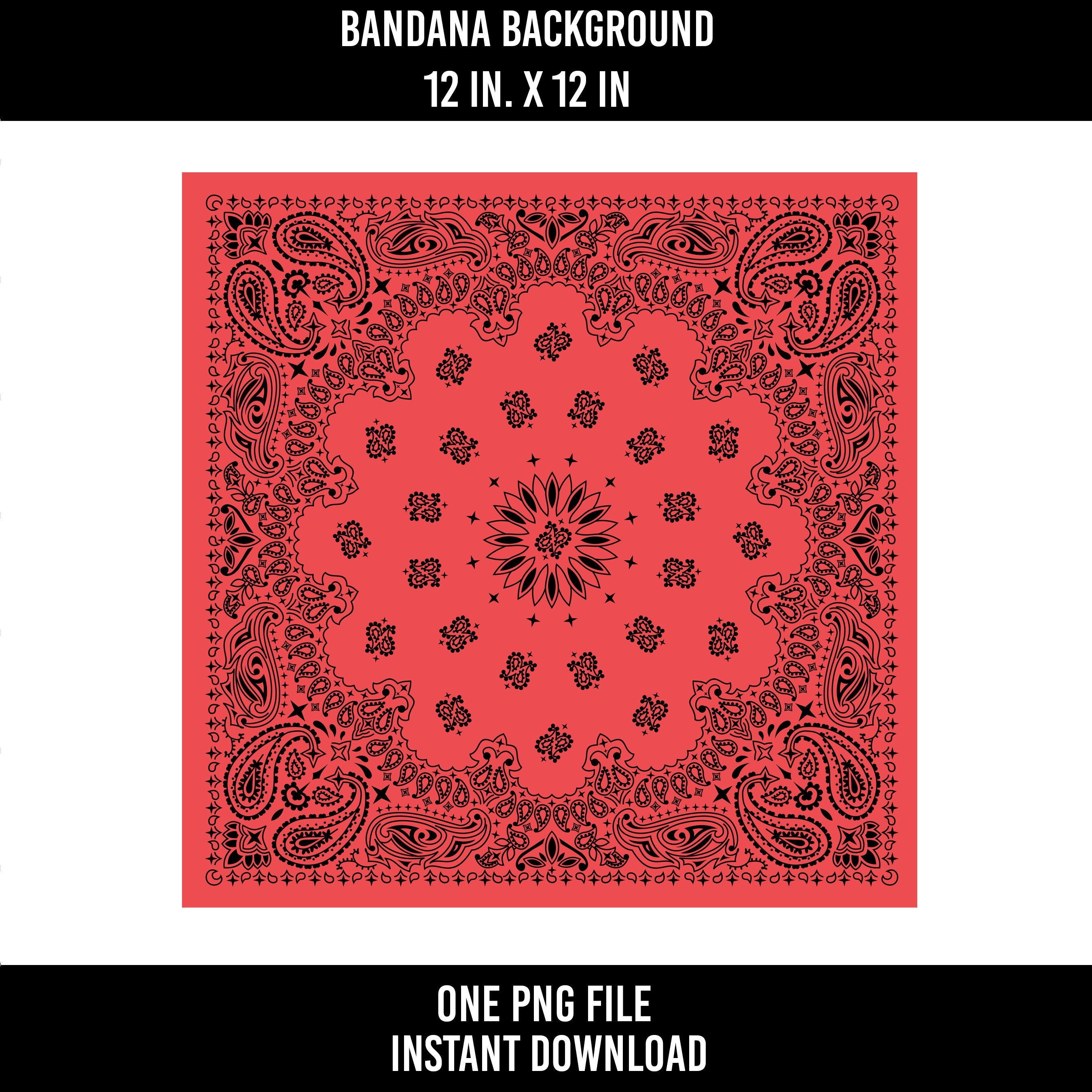 Red Bandana Sublimation Background Clipart PNG Western Print 