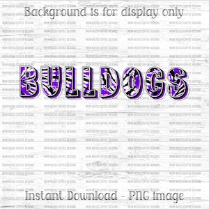 Bulldogs PNG, Transfer Mascot Digital Download PNG, Tie-dye, Purple and Black, School Spirit Design, Sublimation, Printable Clipart Transfer