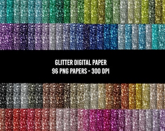 96 Glitter Digital Paper, Glitter, Glitter Digital Backgrounds, Sublimation Instant Download Scrapbooking Papers Commercial Use,