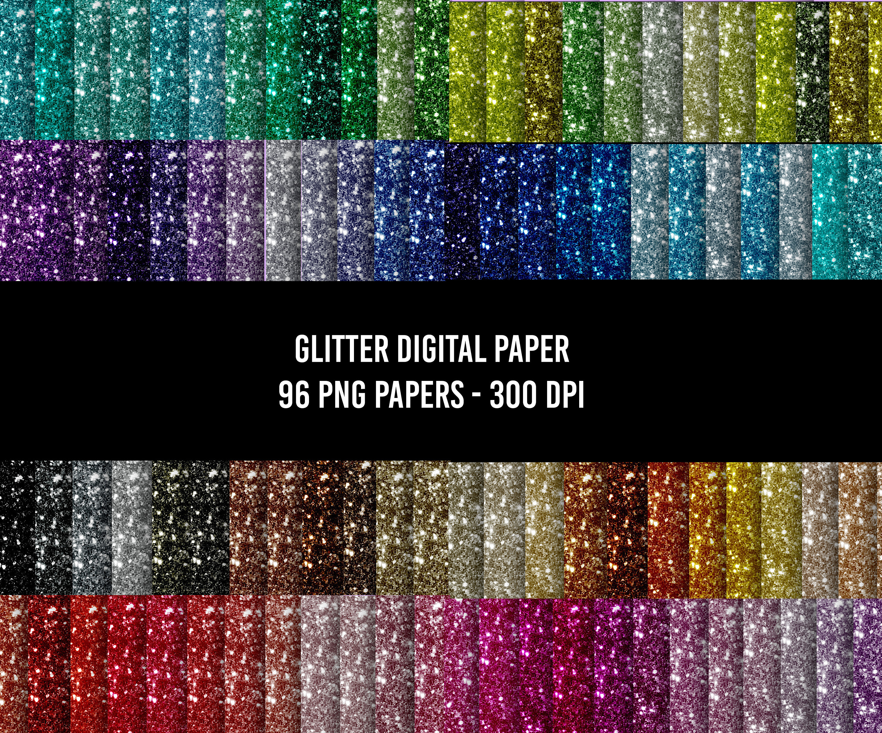 96 Glitter Digital Paper Pack, Sublimation Backgrounds (PNG) - Etsy