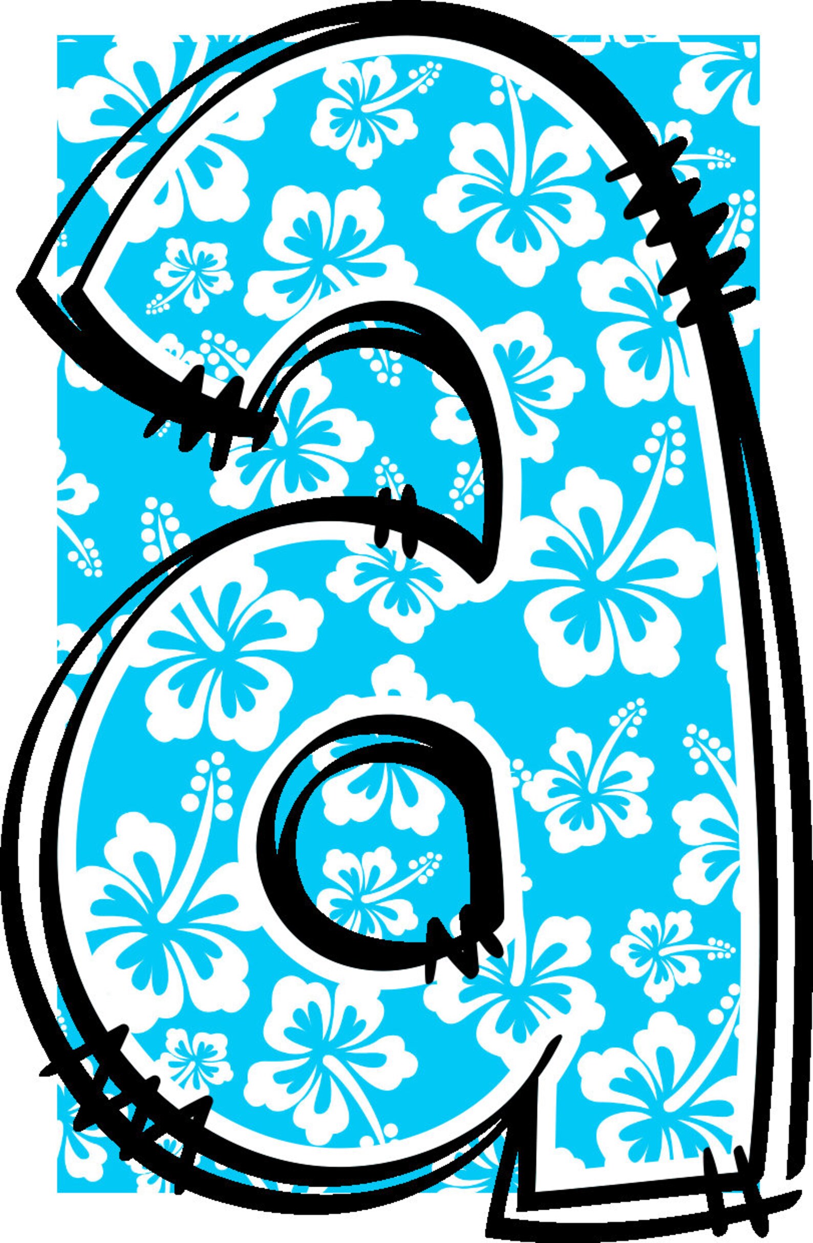 Hawaiian Alphabet Tropical Doodle Font Letters Summer Numbers PNG Font ...
