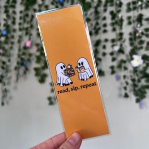 Bookmark - read, sip, repeat - yellow