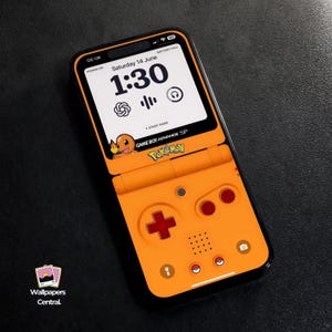 Sfondo arancione per Gameboy Advance SP / Sfondo Pokémon / Sfondo 4K / Sfondo iPhone / Sfondo AI / Sfondo console / HD