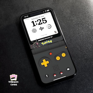 Sfondo Gameboy Advance SP Nero e Giallo / Sfondo Pokémon / Sfondo 4K / Sfondo iPhone / Sfondo AI / Sfondo Console / HD