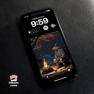 Samurai Traveler 4K Wallpaper: AI Mobile Lock Screen (Digital Download