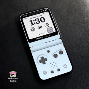 Sfondo azzurro per Gameboy Advance SP / Sfondo 4K / Sfondo iPhone / Sfondo con un simpatico gatto / Sfondo per telefono / Sfondo per console / HD