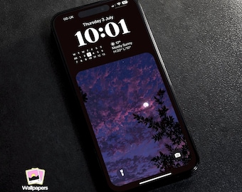 Purple Pink Cloud Night Sky iPhone Wallpaper | 4K Digital Download