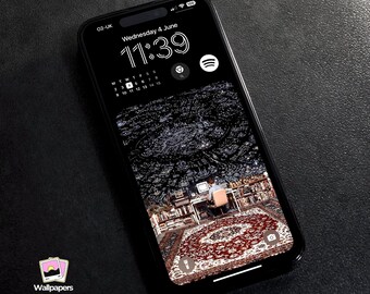 Unique Urban Map Design iPhone Wallpaper | Artistic Black White Design Lock Screen | (Digital Download)