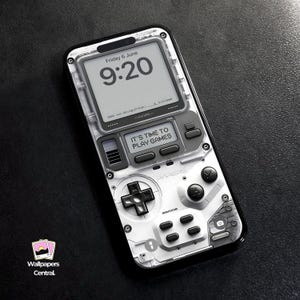 Sfondo grigio chiaro 4K retrò per Gameboy / Sfondo per iPhone / Sfondo AI / Sfondo per telefono / Sfondo per console / Sfondo / HD