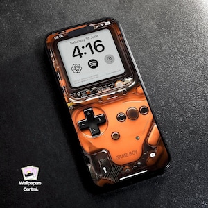 Sfondo arancione 4K Retro Gameboy / Sfondo 4K / Sfondo iPhone / Sfondo AI / Sfondo telefono / Sfondo console / HD