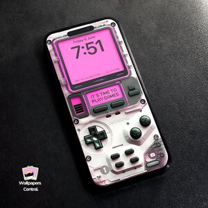 Sfondo rosa 4K per Gameboy retrò / Sfondo 4K / Sfondo iPhone / Sfondo AI / Sfondo telefono / Sfondo console / Sfondo / HD