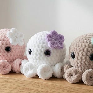 Mini No Sew Amigurumi Octopus Crochet Pattern PDF | Easy Chenille Plushie Instant Download