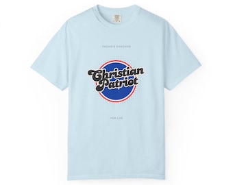 クリスチャン・パトリオットTシャツ、ガーメントダイ・アメリカ国旗Tシャツ