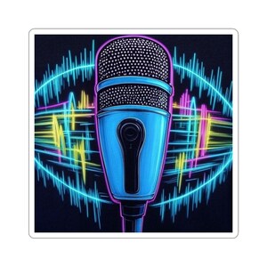 Speak into the Mic, The Pasho Perspective, karaoke. Fun Sticker Pack for Music Lovers, Mic Enthusiasts, Karaoke Fans.