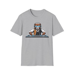 DJ Panda Graphic T-Shirt: Unisex Softstyle Music Lover Tee, Gifts for Him, Casual Wear, Comfort Wear, Funny Tee
