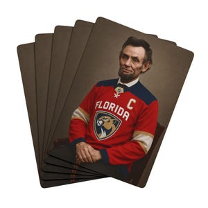 Abe Cats Go! Poker Playing Cards for Game Night Fun, Cool Card Games, Gifts for Gamers, Unique Poker Gifts, Collectible Card Deck