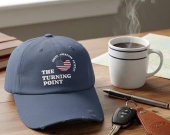 Patriotic USA Flag Heart Dad Hat: &#39;This is the Turning Point&#39; Cotton Cap