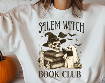 Personalized Salem Witch Book Club Sweatshirt: Spooky Book Lover Gift
