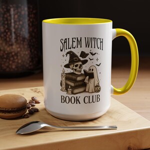 Gothic horror coffee cup with cute ghost design on a kitchen countertop, life setting